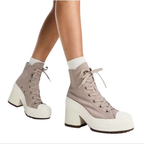 CONVERSE Chuck 70 De Luxe Heel Stone Gray Boots‎ Shoes NEW Men's Size 10.5 - Picture 1 of 13